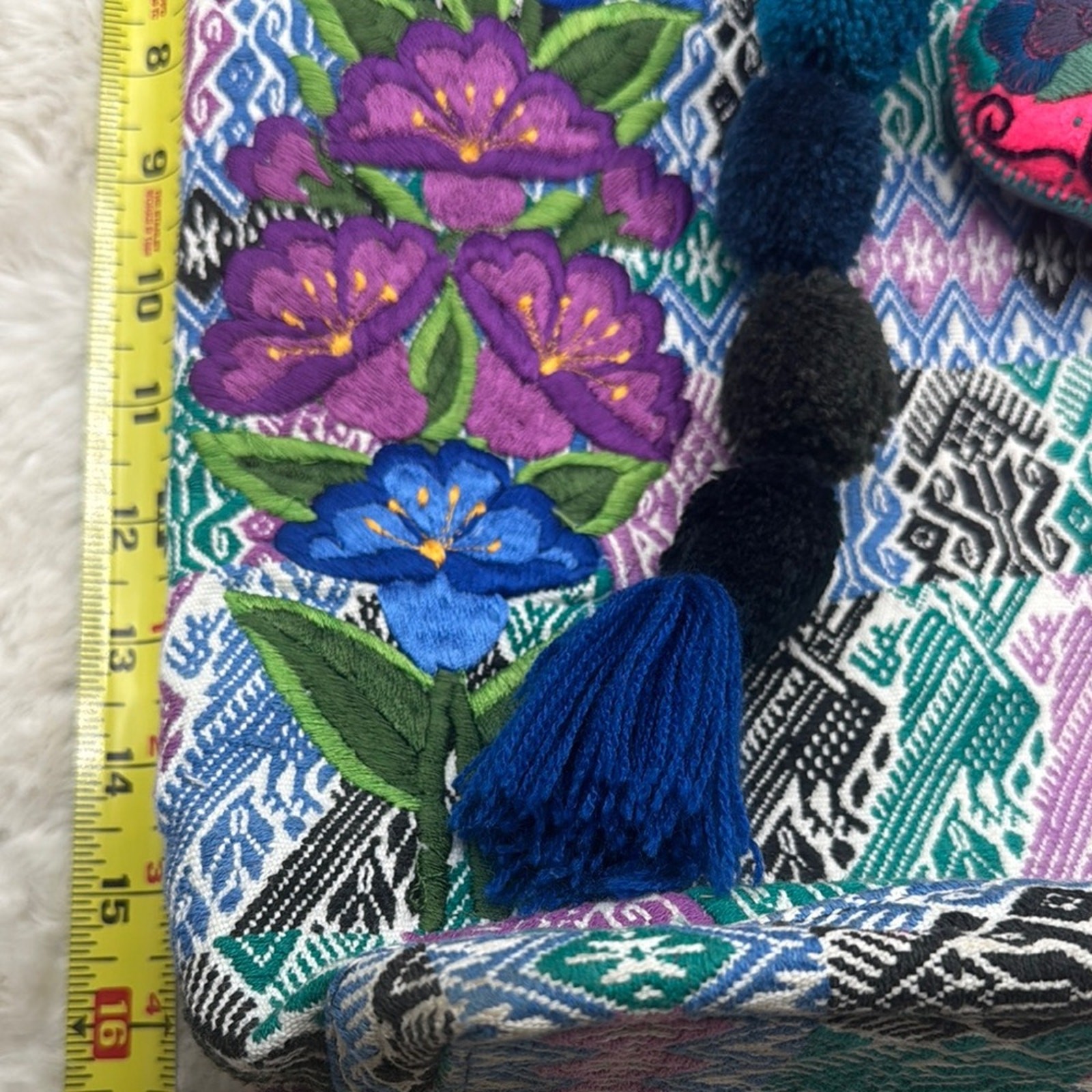 Colorful Floral Embroidered Tote Bag