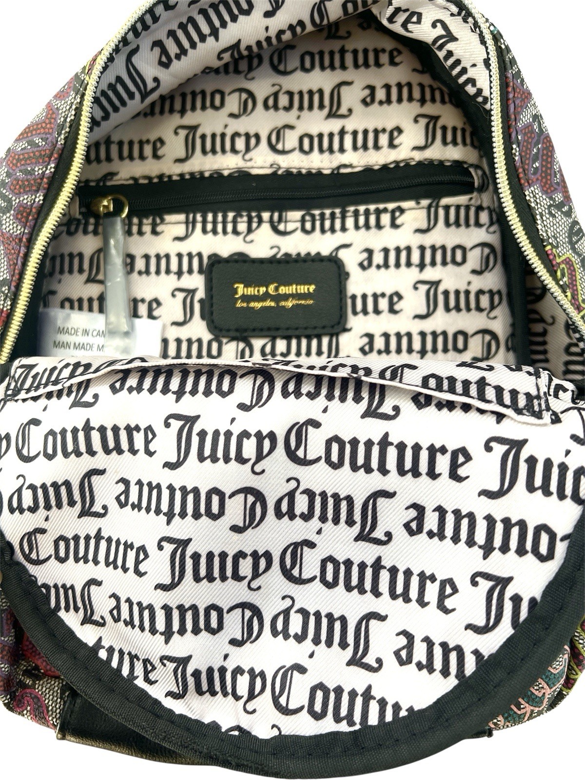 NWOT Juicy Couture Monogram Mini Backpack Lollipop Bag Y2K Gothic Graffiti