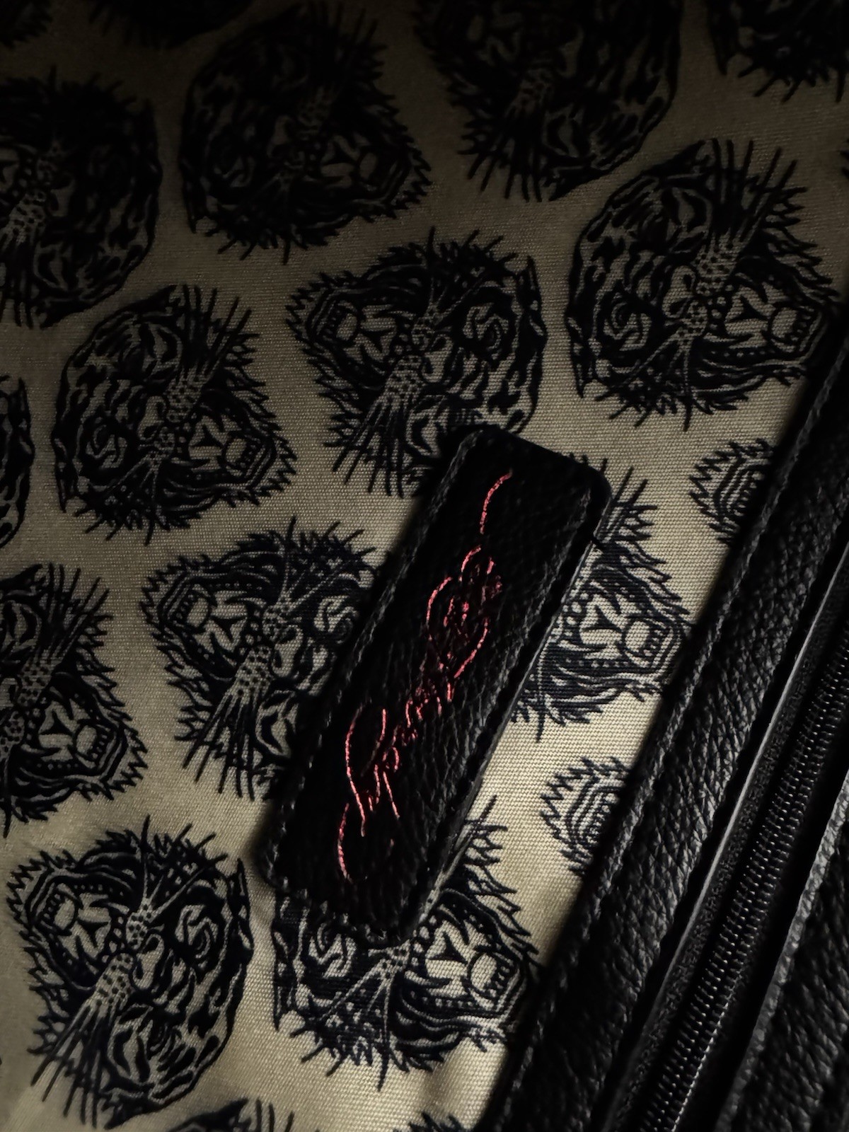 Ed Hardy Medium Shoulder Bag/ Tote Studded Rhinestone Skull Floral Zip