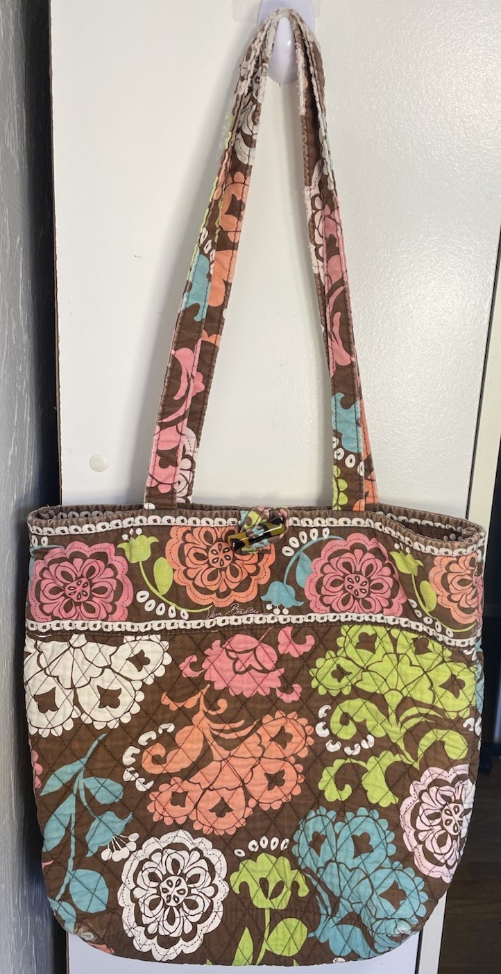 Vera Bradley Retired, Toggle Tote Bag Lola Pattern Shoulder Handbag