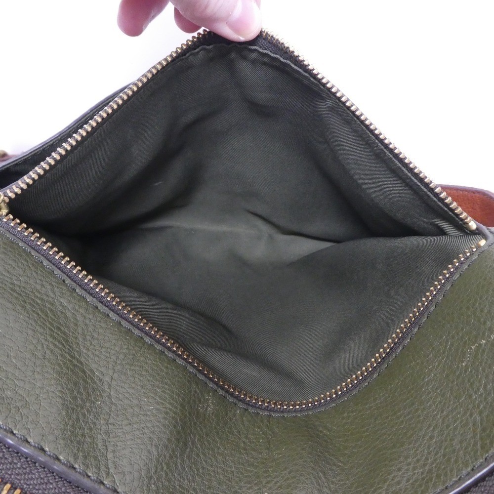 Fossil Fiona Crossbody Bag Womens Medium Green Brown Snake Embossed Leather