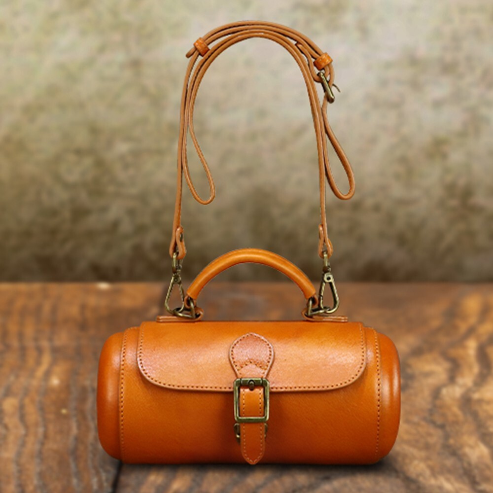 Genuine Leather Small Bag for Women Vintage Satchel Shoulder Crossbody Bag