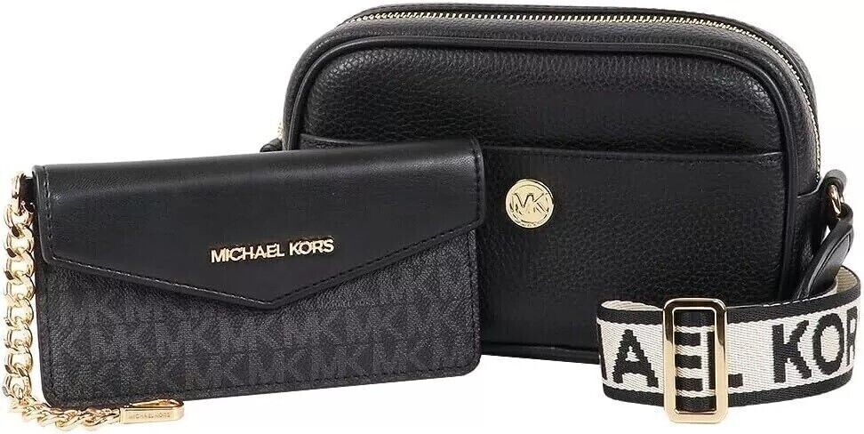 MICHAEL KORS Maisie SM 2-in-1 Camera XBODY Leather Shoulder Bag Black