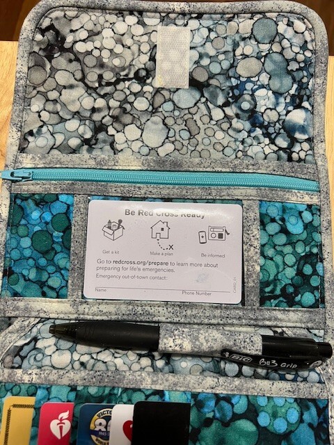 Handmade Women’s Cotton Teal Fabric Quilter’s Wallet With Zipper