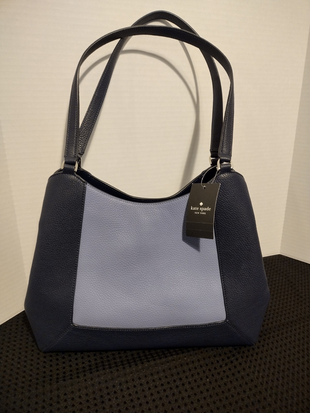 Kate Spade New York Blue/Black Colorblock Shoulder Bag, Zip, Lined, Pockets