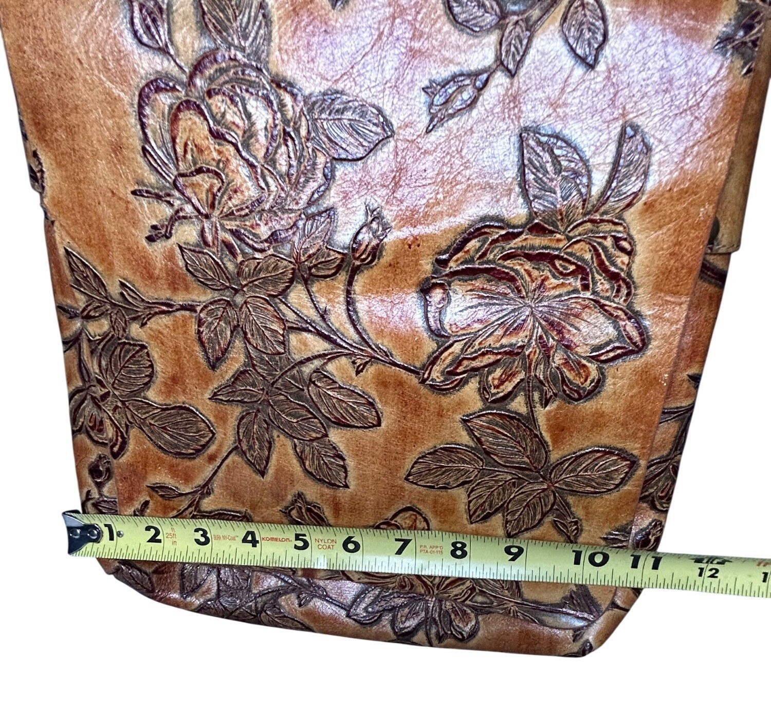 VTG Cuoieria Florentina Tuscan Leather Suede Floral Crossbody Bag Made in Italy