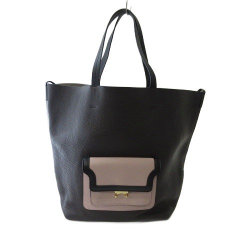 Marni Leather Tote Bag Brown Pink AB Condition 15×13.6×5.9in Ladies