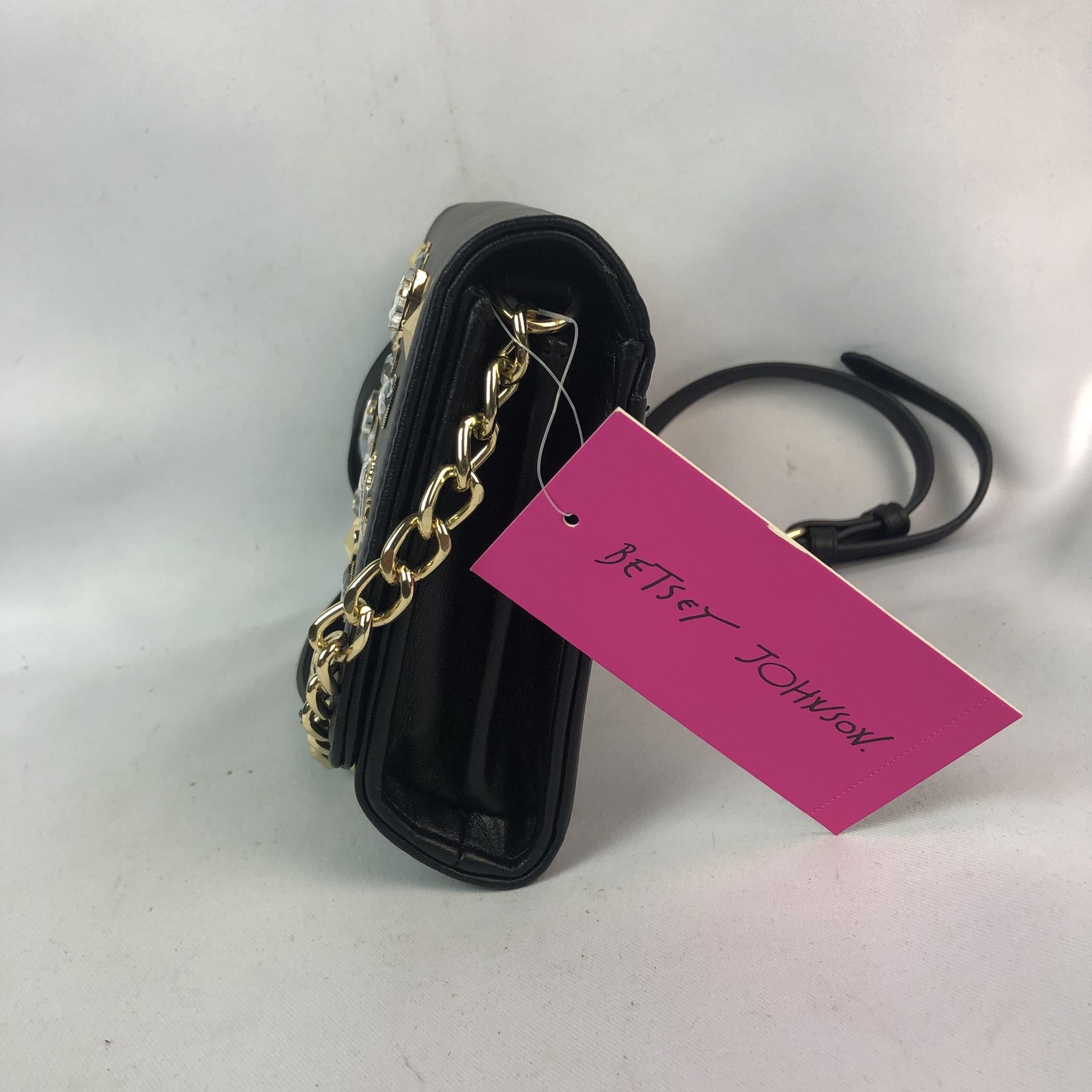 Betsey Johnson Crossbody Bag Womens Black Gem Stud XOSYBIL-GEMS Purse NWT READ