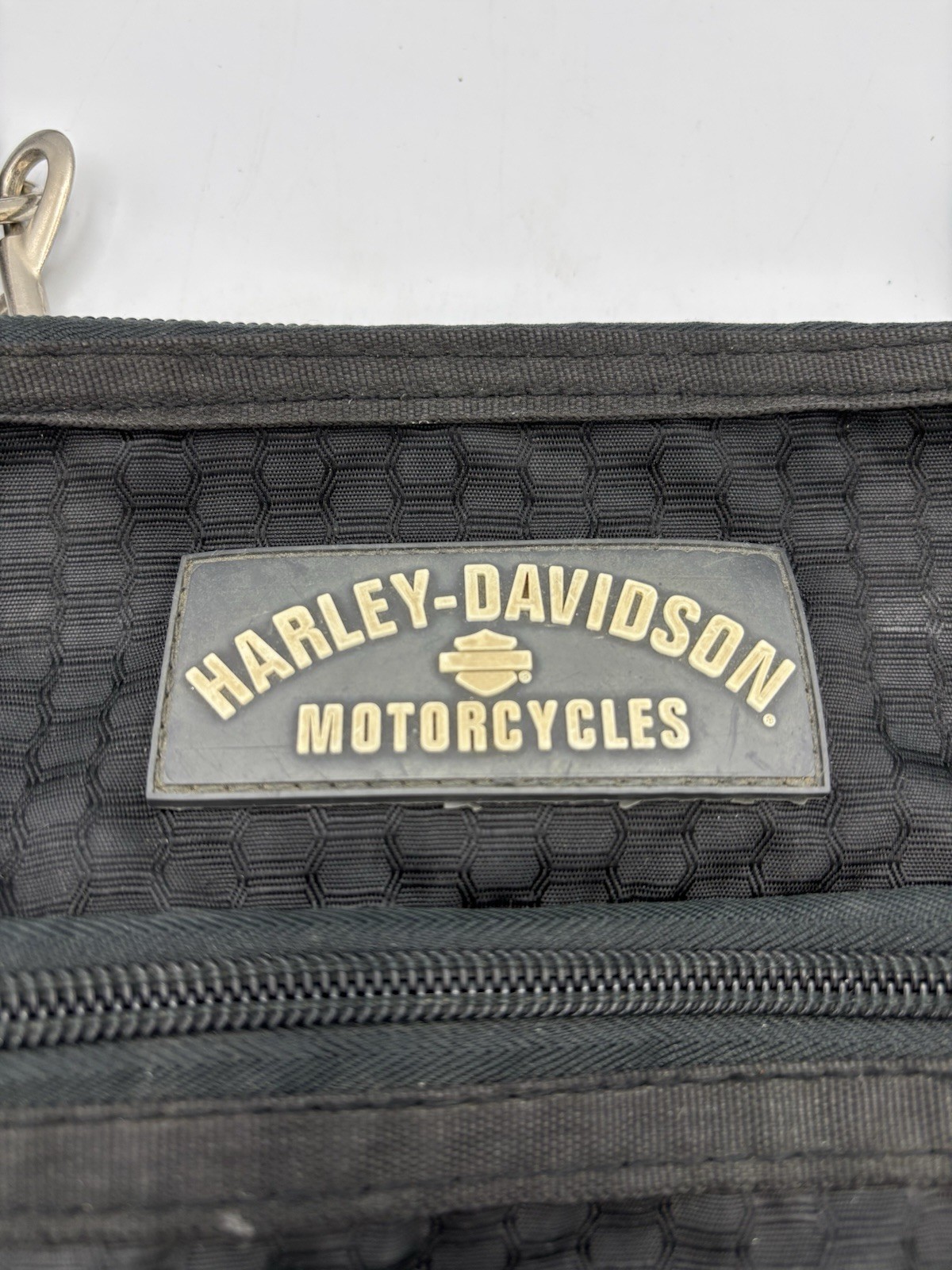 Harley Davidson Crossbody Bag Women Black 3 Zippers Adjustable Strap Logo Purse
