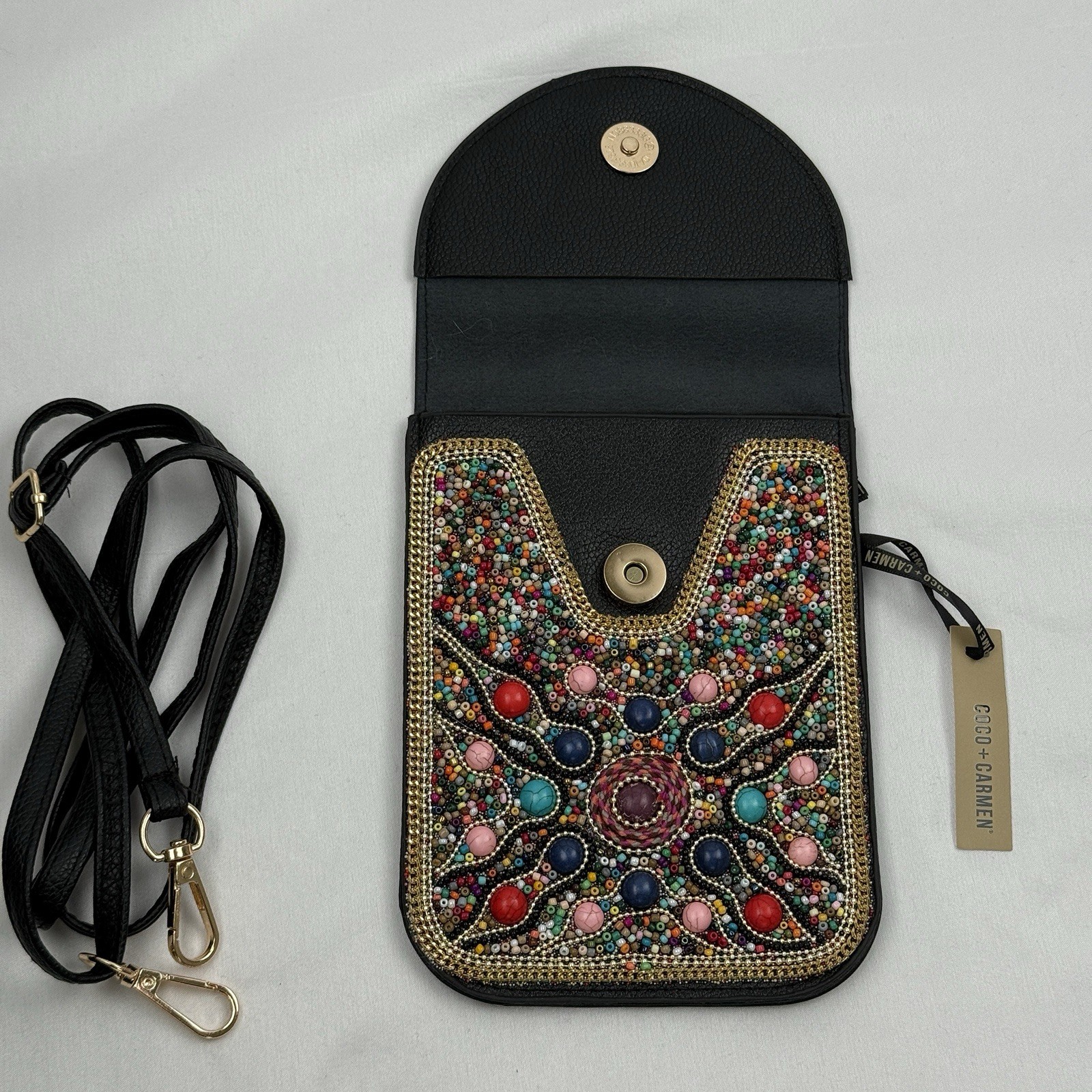 Coco + Carmen Beaded Crossbody Bag Phone Purse New