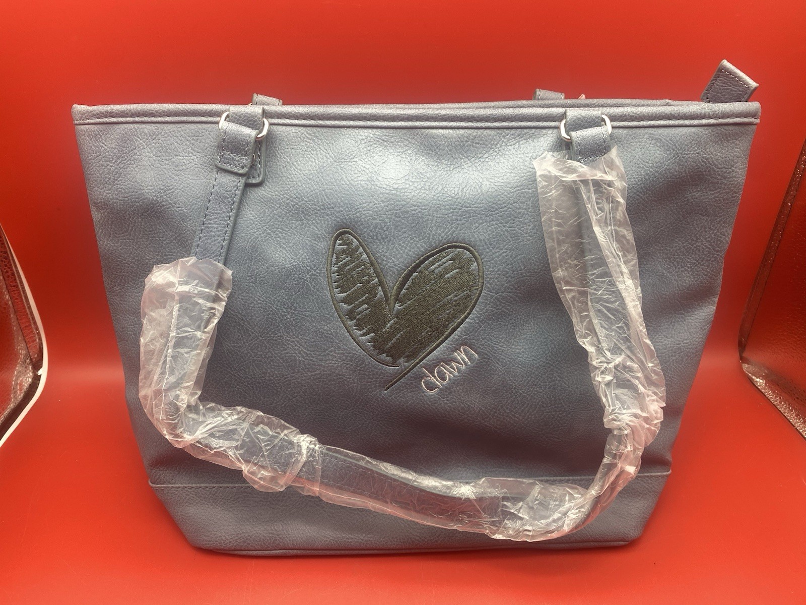 Jewell by Thirty-One Around Town Shoulder Tote Bag Blue Personalized “Dawn”