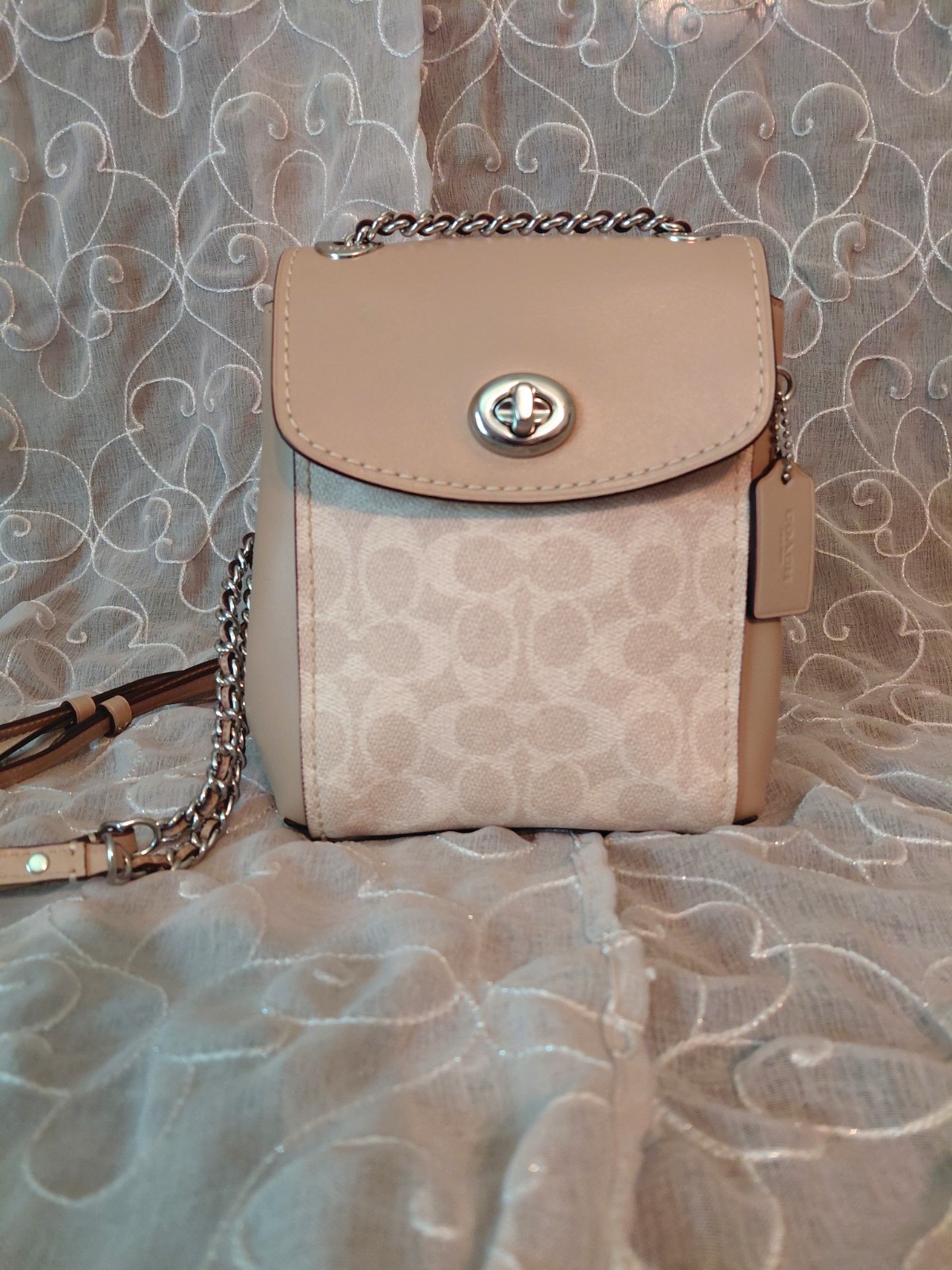 Coach 2019 Parker Signature Beige Convertible Mini Backpack