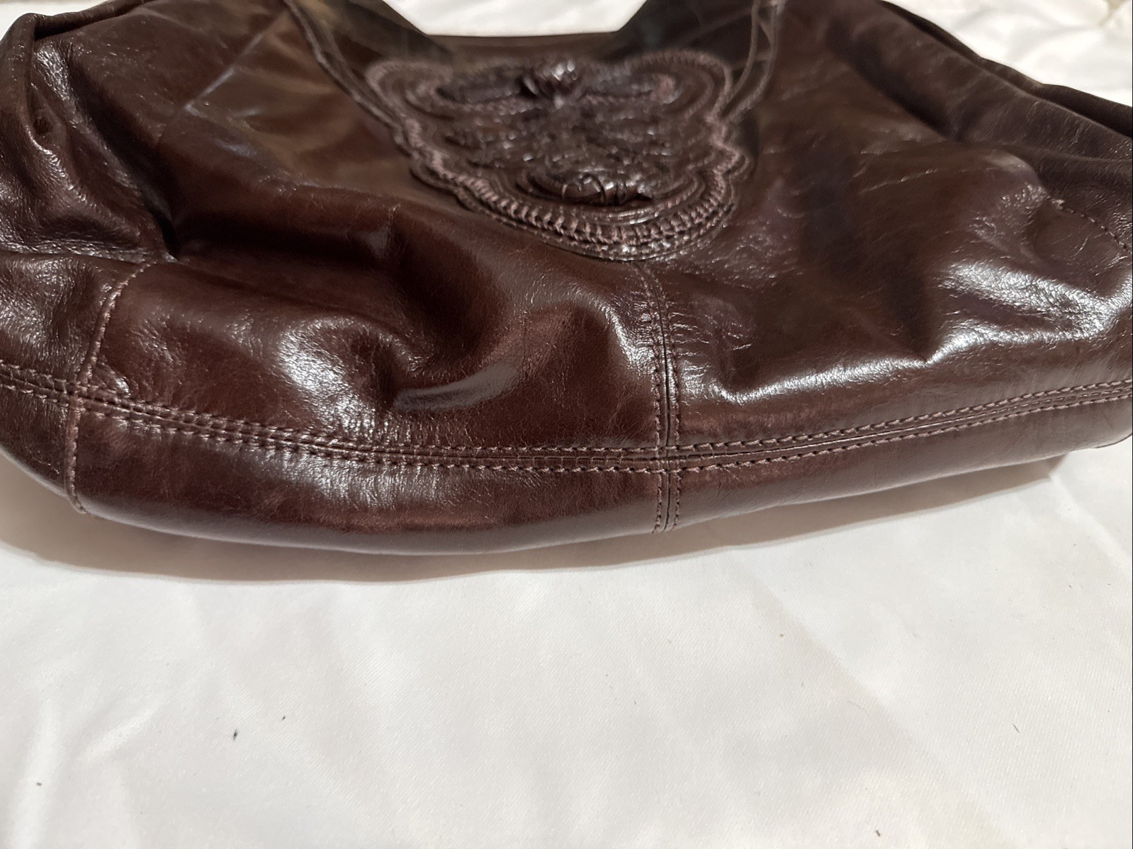 Brighton Katarina 3D Leather Masterpiece Collection Shoulder Handbag Purse Brown