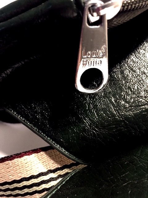 NEW Louie Fujia Black Glazed Leather Leaf Crossbody Bag
