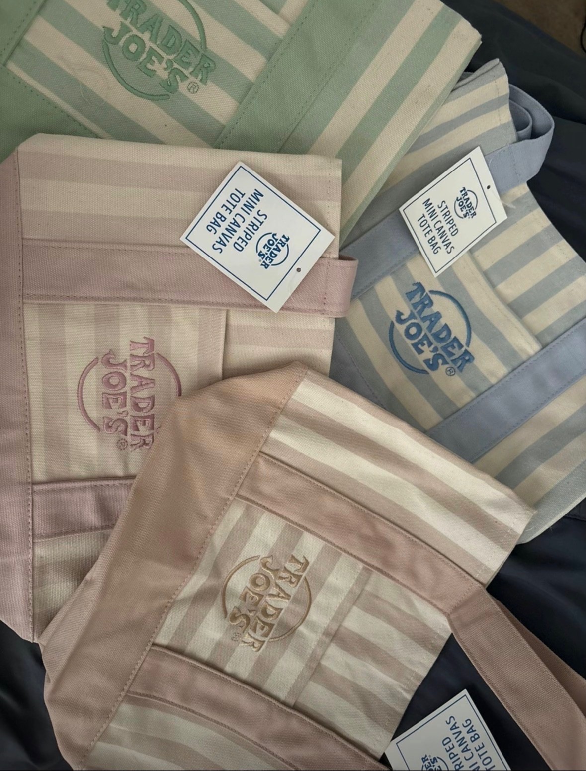 Trader Joes Striped Mini Tote Set of 4 2026 Collection