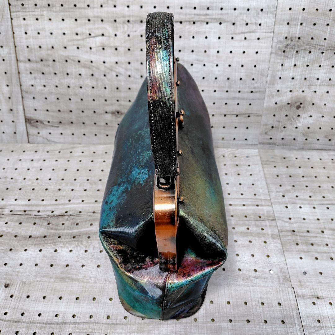 Jean Paul Gaultier Iridescent V-Cyber Kiss Lock Handbag Designer Authentic