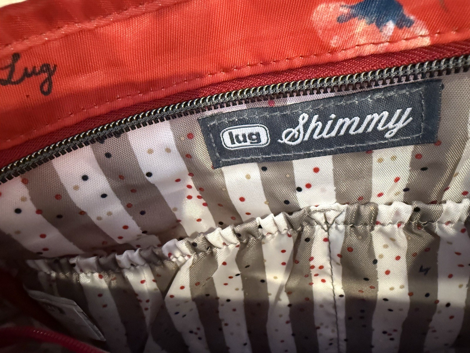 Lug Shimmy SE RFID-Blocking Crossbody Bag, Water-Repellent Polyester, Red
