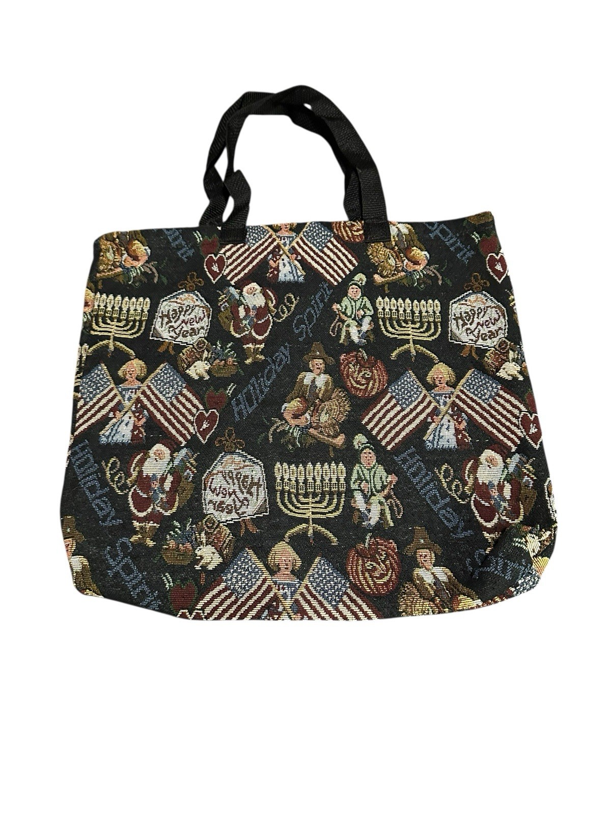 new handmade tote shoulder bag 16X16 inches holiday spirit USA flag