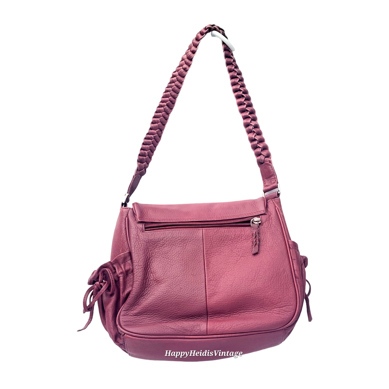 Vintage Bill Blass Ox Blood Red Leather Inner Outer Pockets Shoulder Handbag