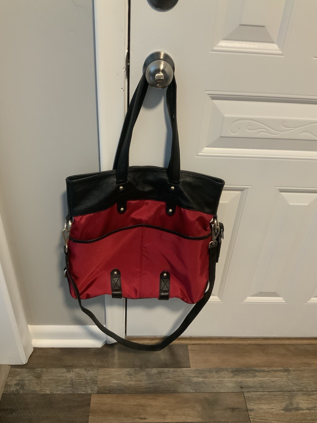 Fabulous Hayden-Harnett Red & Black Tote Large Bag Purse Travel