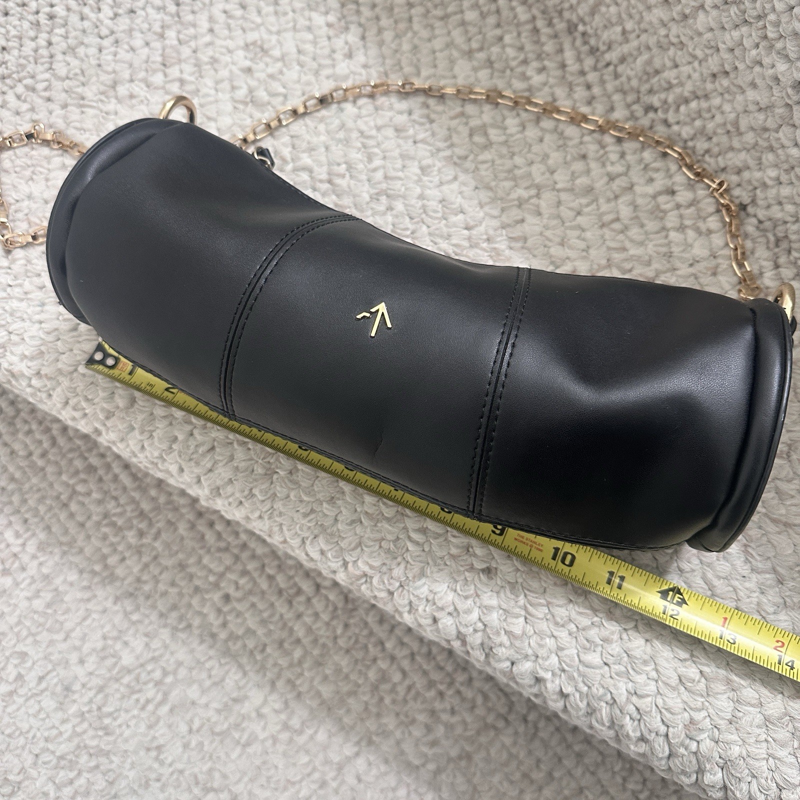 MANU ATELIER Cylinder Shoulder Bag in black, Made in Turkey