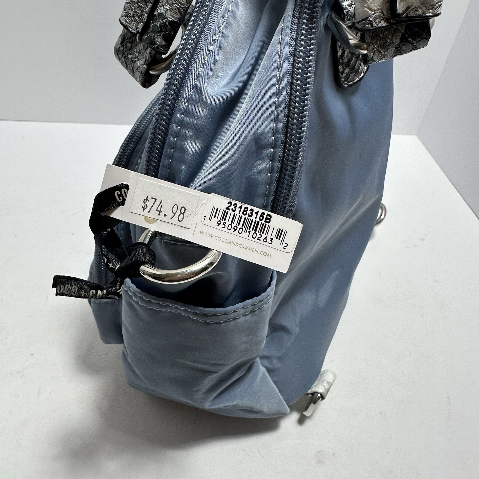 Coco And Carmen NWT Blue Snack Skin Pattern Backpack Handbag