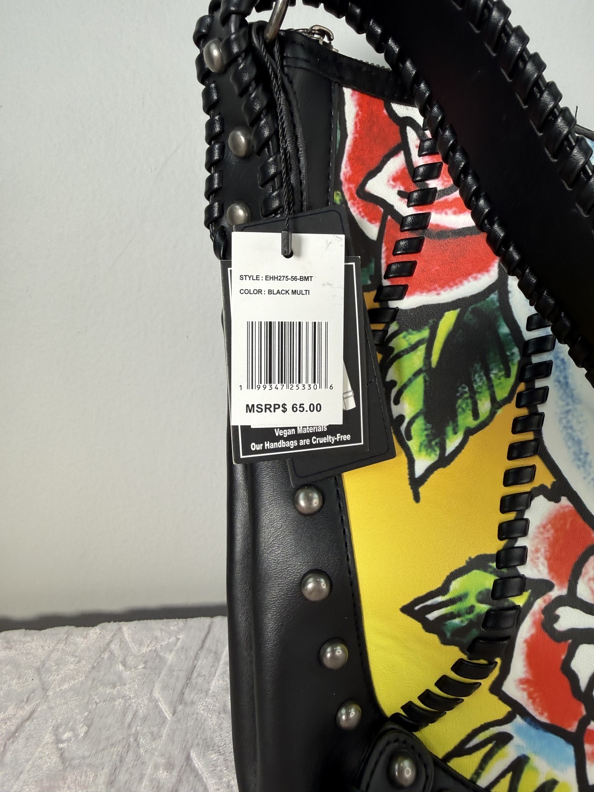 Ed Hardy Skull & Roses Studded Shoulder Bag
