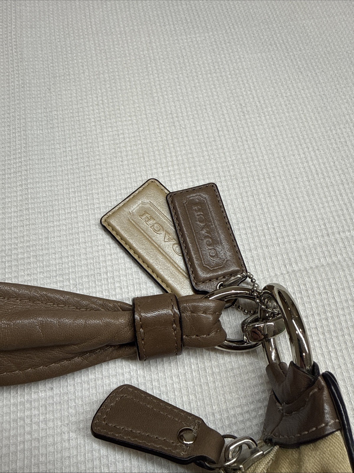 COACH Kristin OP Art Signature Shoulder Purse Khaki L1082-16784 Bag Included