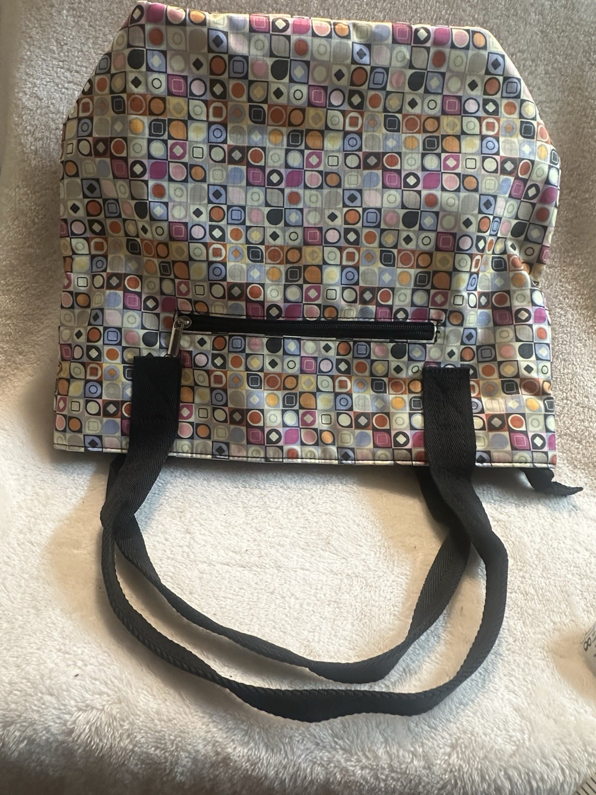 Braciano Tote Bag (Small Circle Colorful) Lightweight Shoulder Travel w/ Pockets