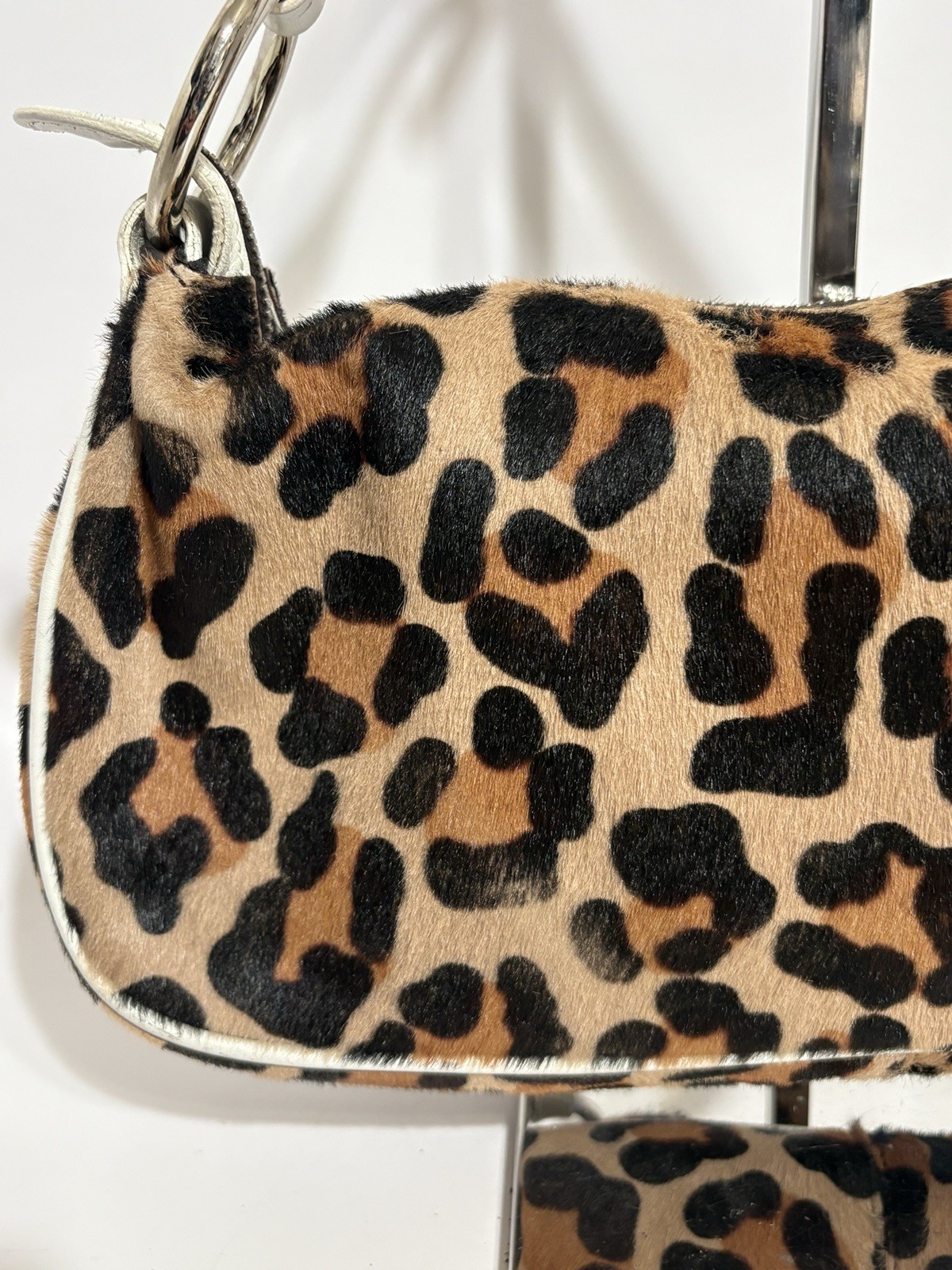 Vtg Dolce & Gabbana Brown Leopard Pony Hair Bag