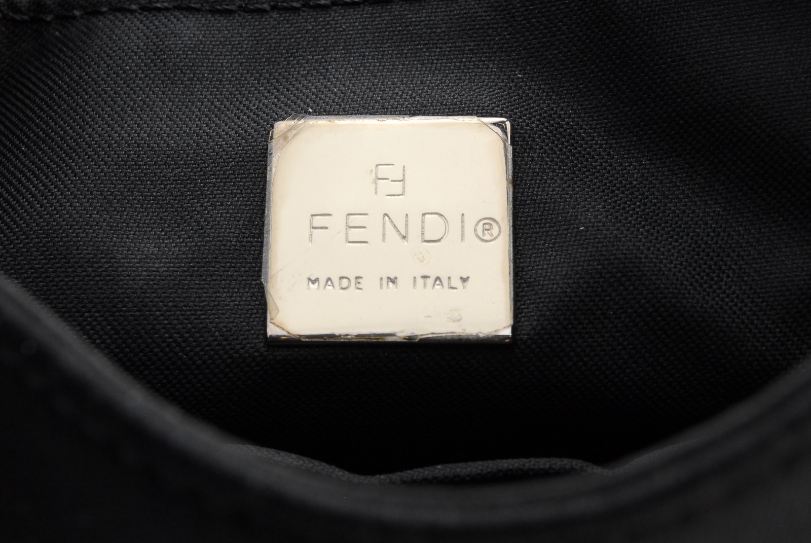 Rare* FENDI Mamma Spandex Nylon Leather Handbag Black