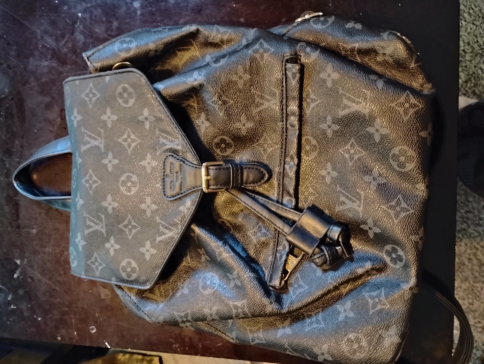 Louis Vuitton Monogram Rucksace Backpack Black RARE Excellent Condition