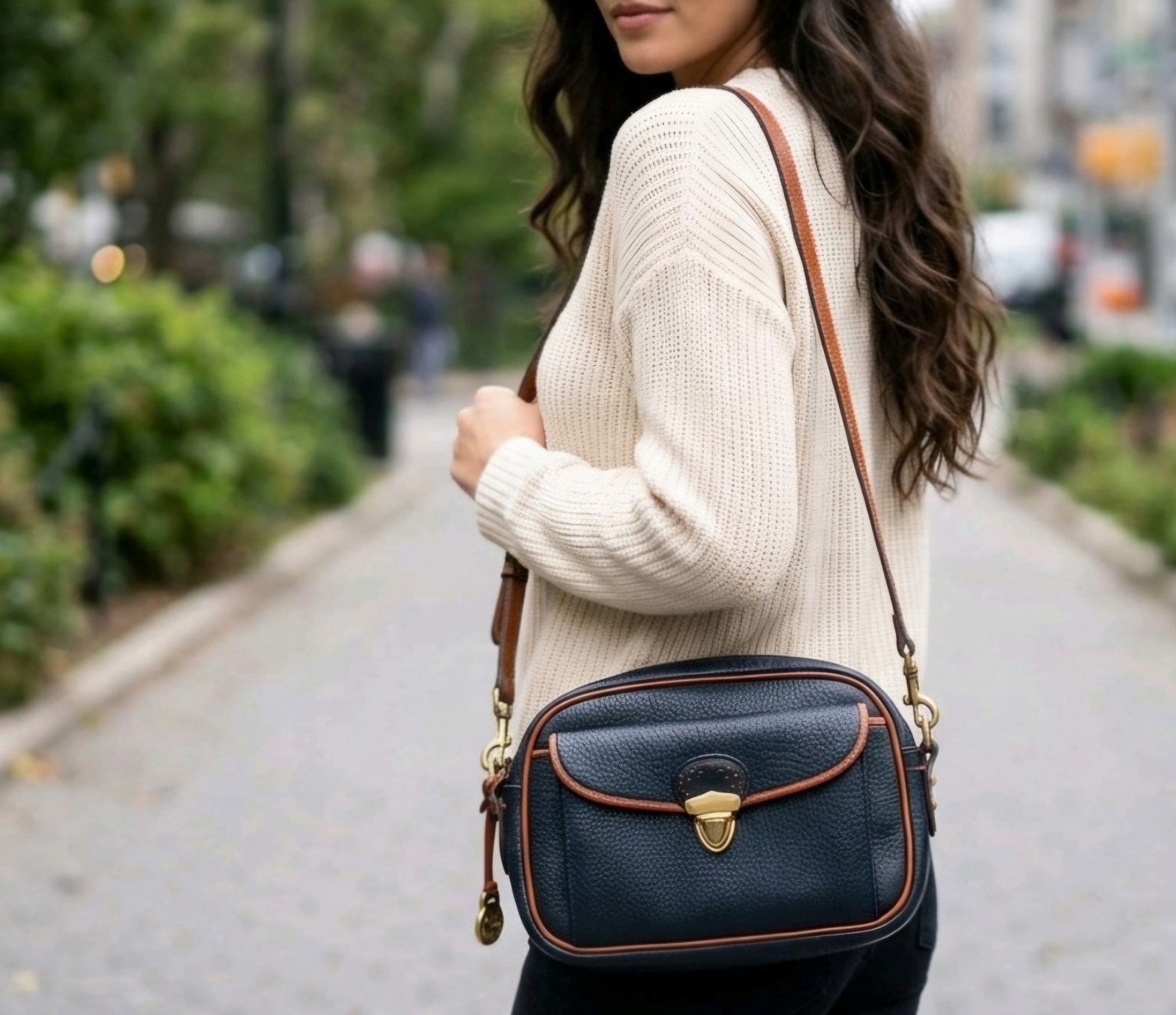 Vintage Dooney & Bourke All-Weather Leather (AWL) “Kilty” Crossbody Bag