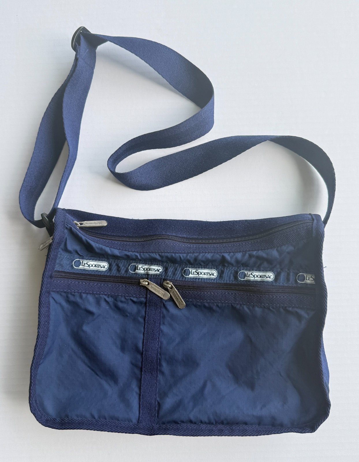 LeSportsac Navy Blue Nylon Crossbody Shoulder Bag Multi-Pocket Classic Style