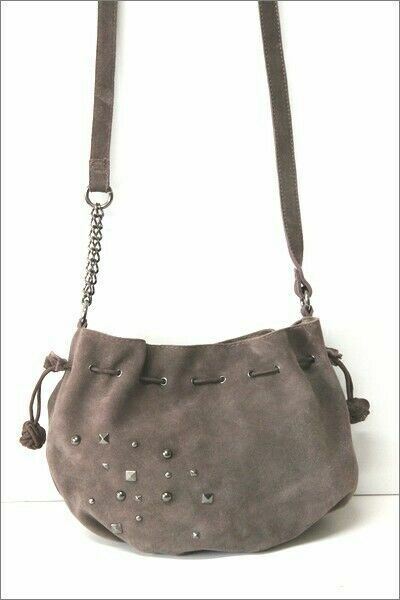 ANDRE bag purse shape leather crust brown taupe VGC