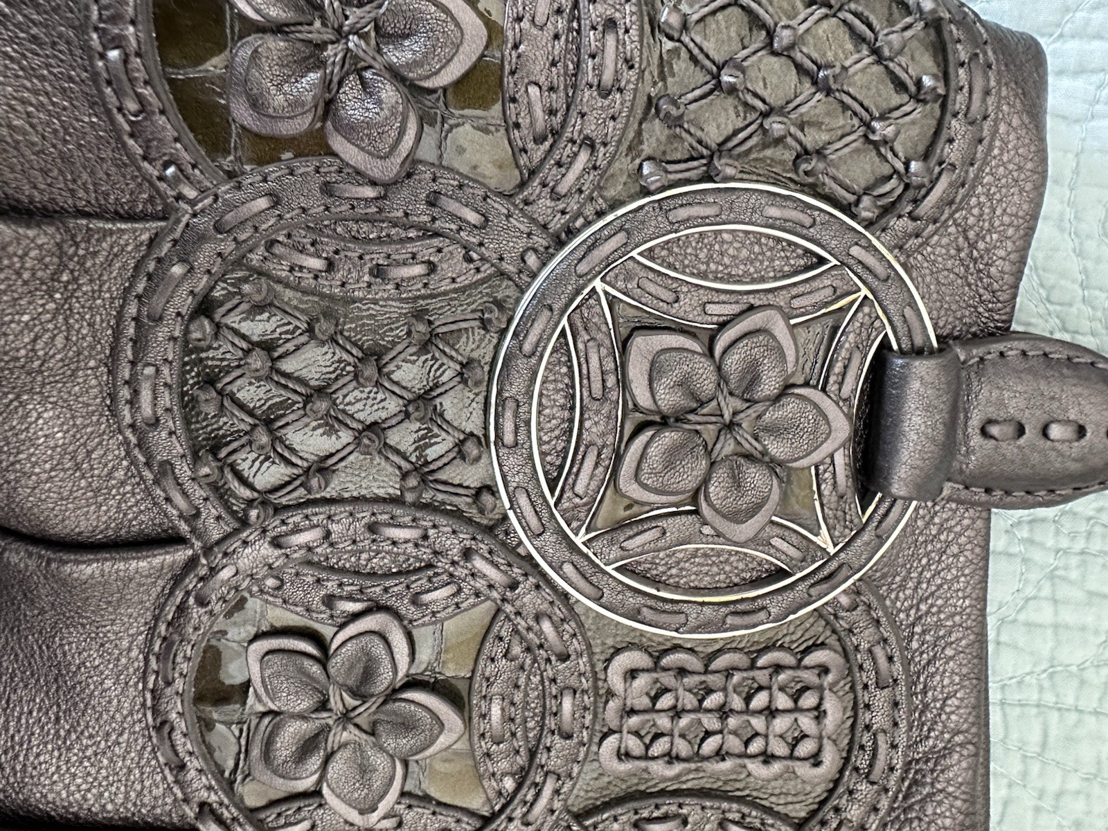 Brighton Nala Pewter Leather Handbag Masterpiece Collection