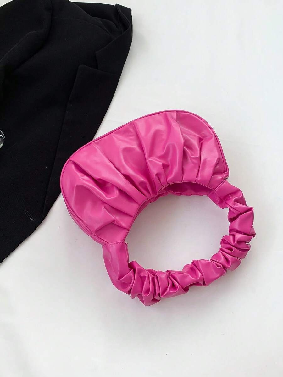 Fashion Ruched Cloud Bag Women Underarm Shoulder Handbag Adjustable Strap