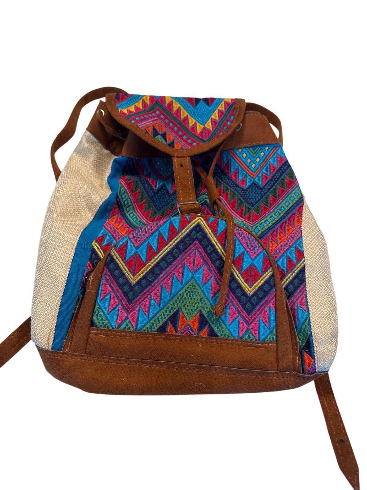 Colorful Geometric Pattern Hobo Backpack 15×13.5 Inches SKU 7011