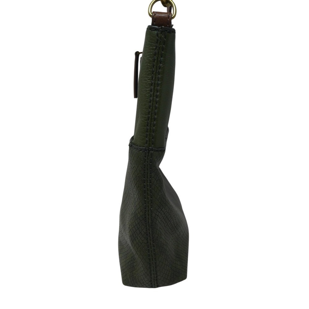 Fossil Fiona Crossbody Bag Womens Medium Green Brown Snake Embossed Leather