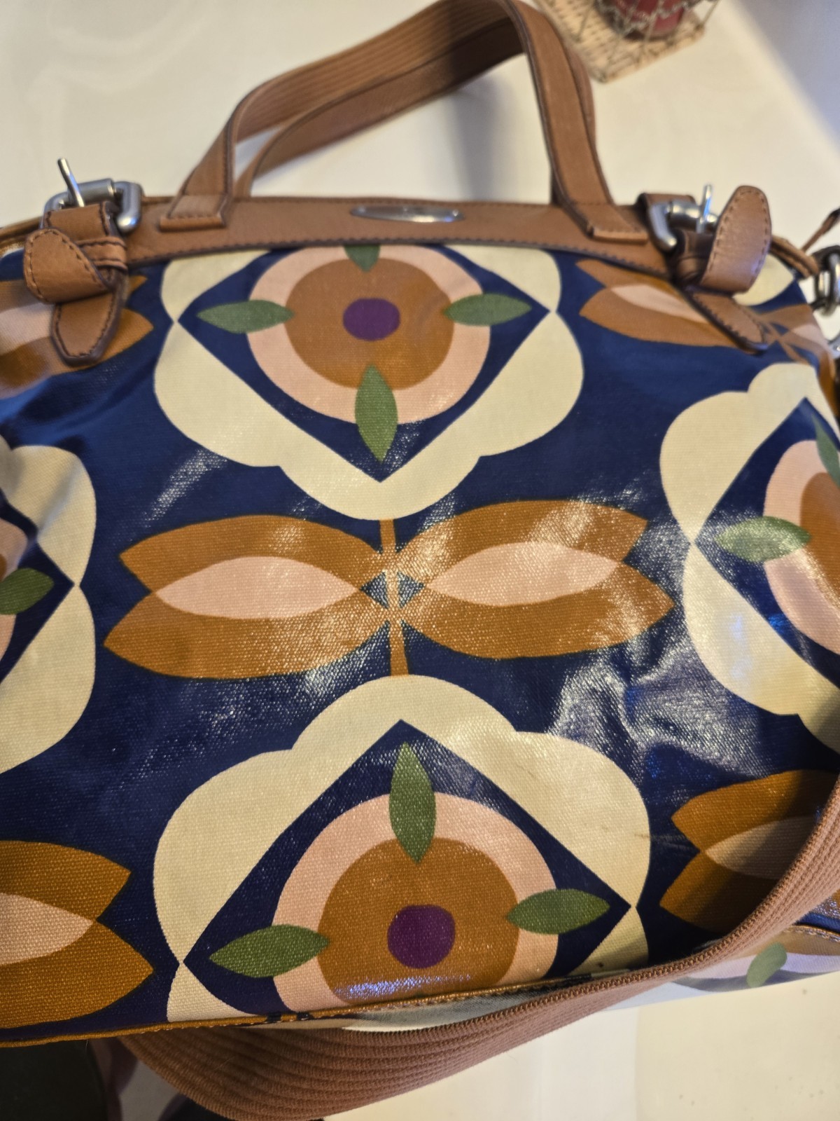 Fossil Key-Per Multicolor Floral Satchel, Crossbody, Wallet And Wristlet Set