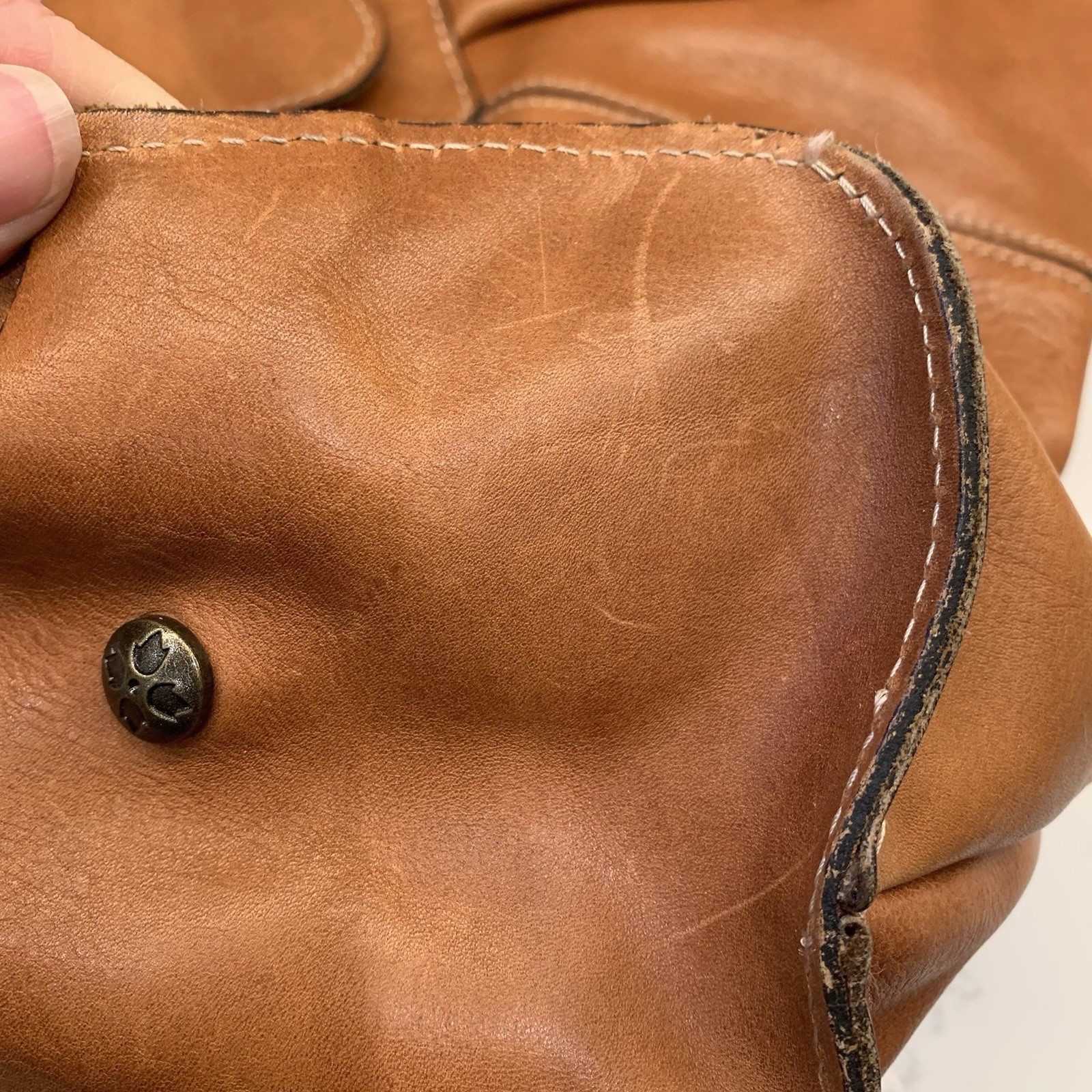 Patricia Nash Benvenuto Brown Pleated Satchel Top Handle Snap Closure Pockets