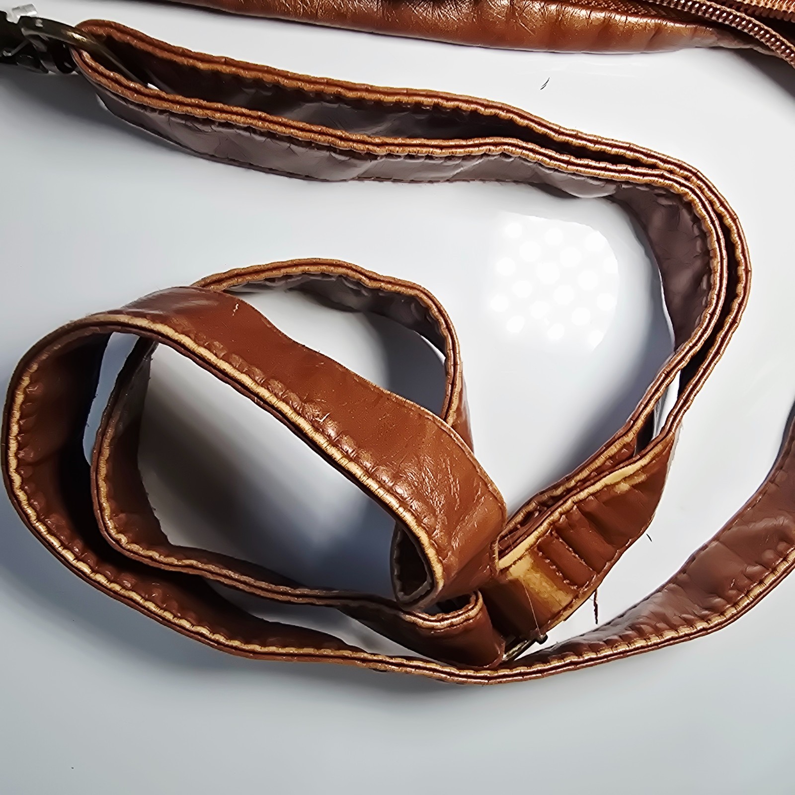 BP Nordstrom Faux Leather Crossbody Messenger Bag Cognac Brown Multi Pocket