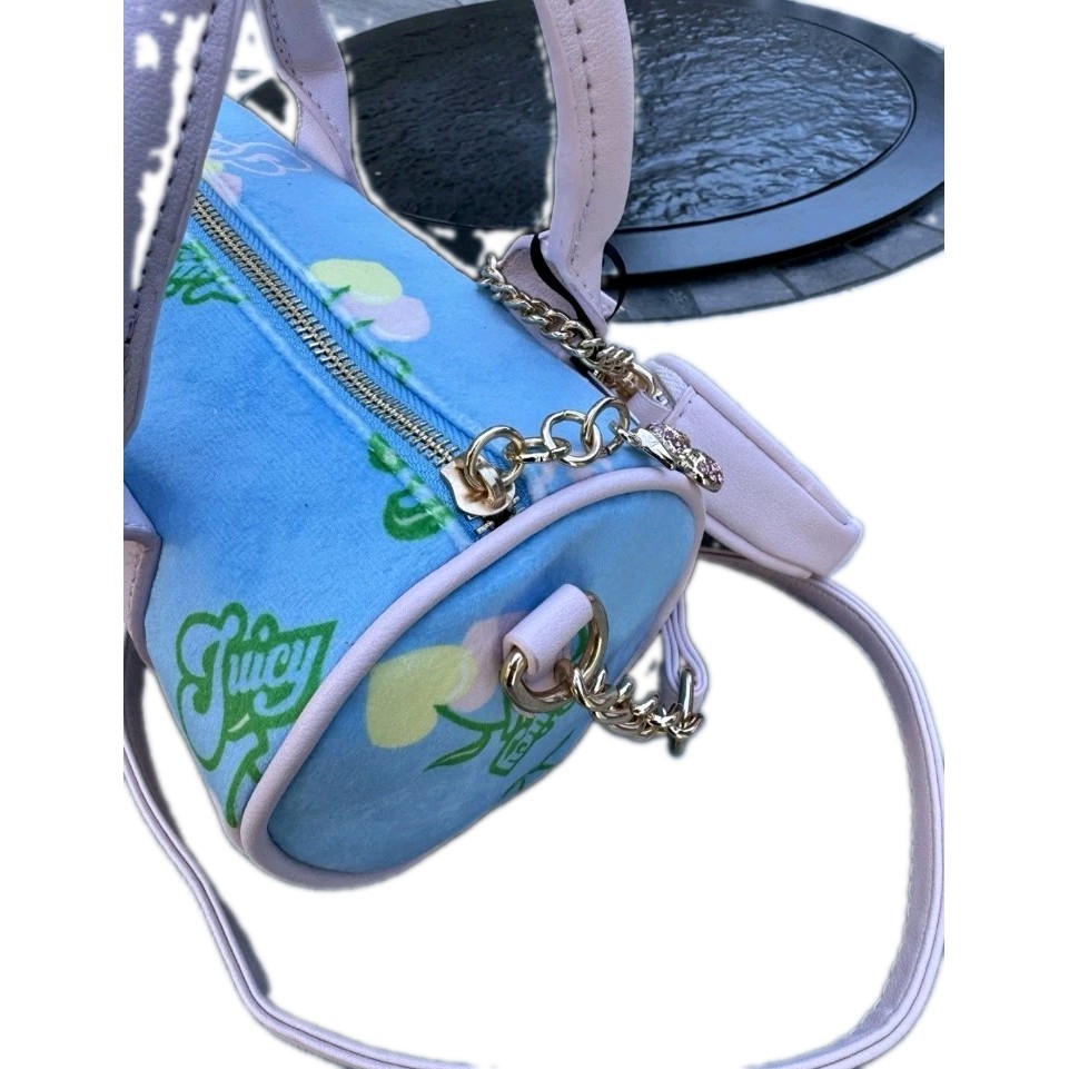 Juicy Couture Retro Style Cherry Mini Barrel Bag, Blue Gleam Multi