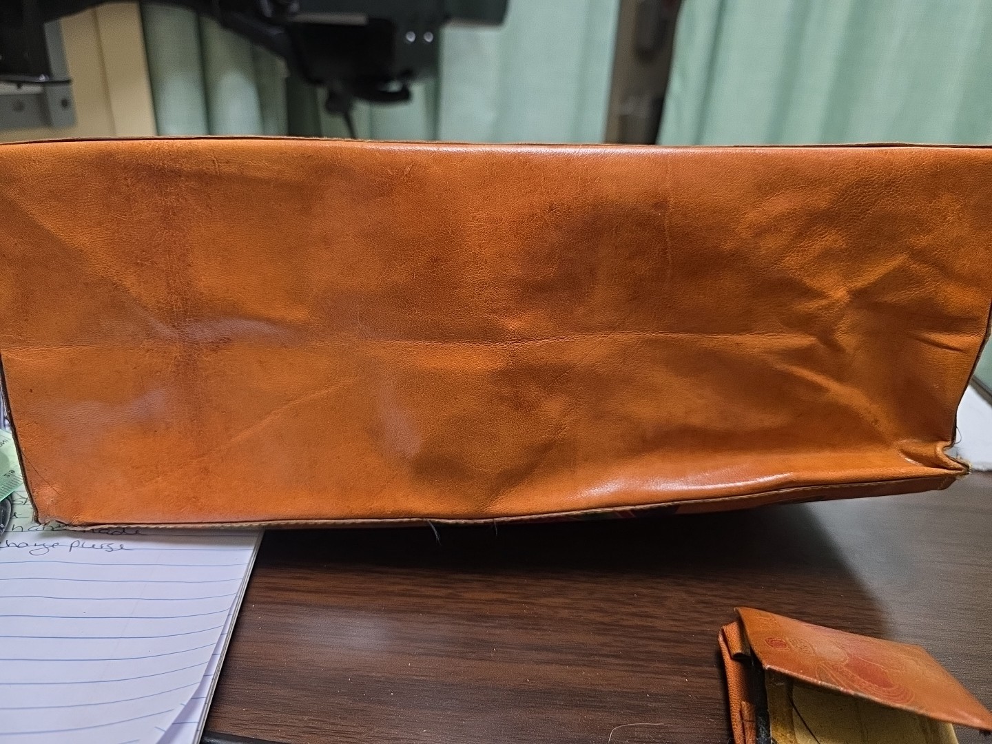 Handmade Egyptian Leather Bag Acient Hieroglyphs, Sm Change Purse, Embossed.