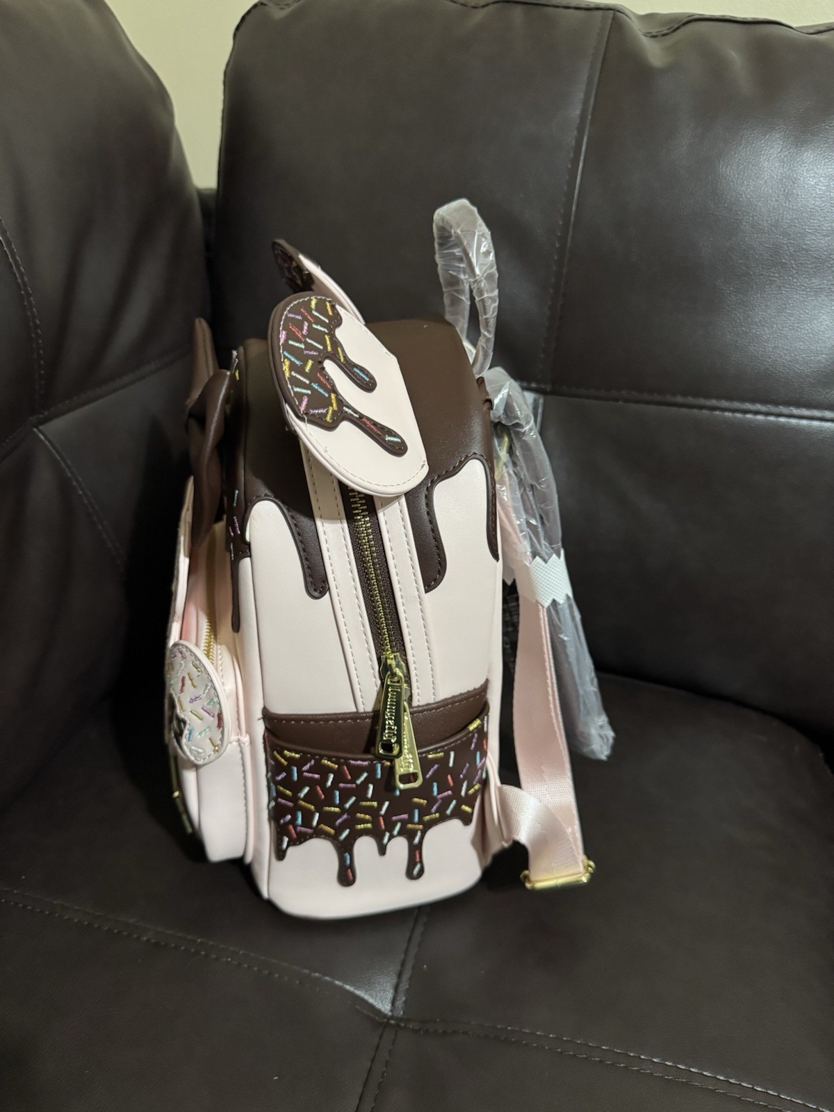 Loungefly Disney Minnie Mouse Chocolate Sprinkle Lollipop Ears Mini Backpack