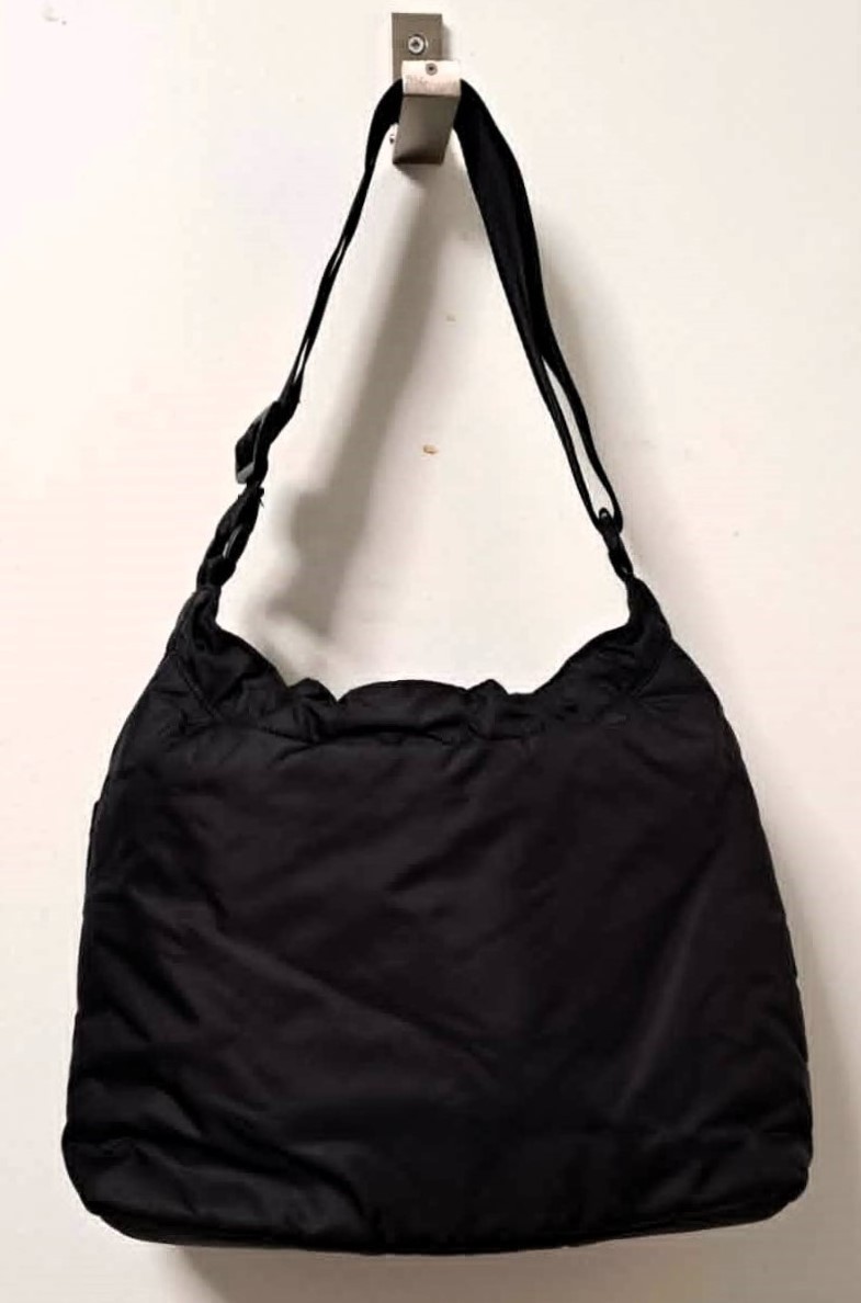 Vintage Polo Sport Ralph Lauren Black Nylon Puffer Hobo Bag Crossbody