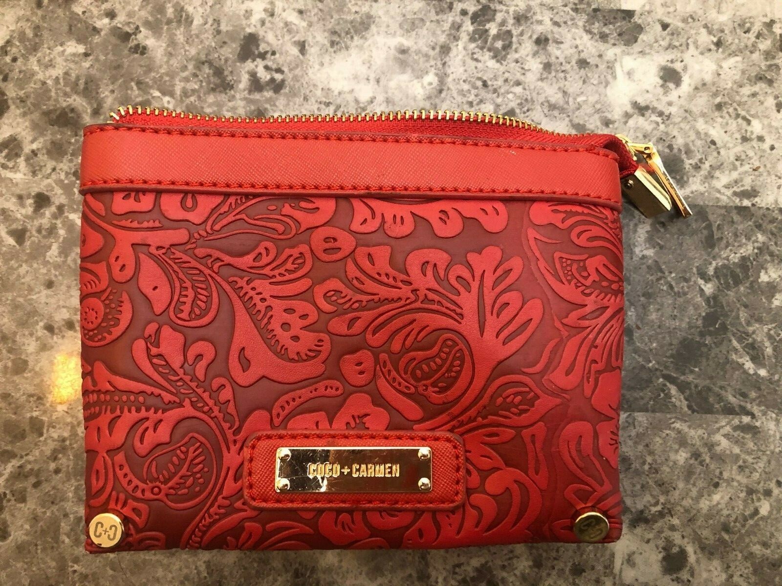Coco + Carmen Small Red Clutch Coin Purse