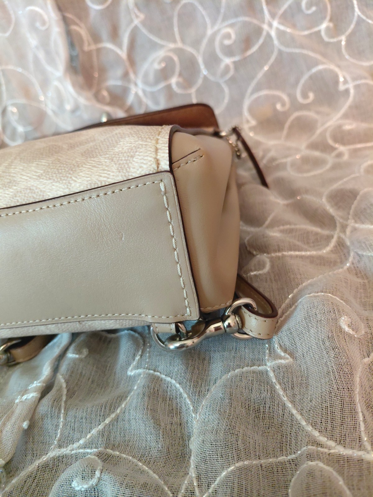 Coach 2019 Parker Signature Beige Convertible Mini Backpack