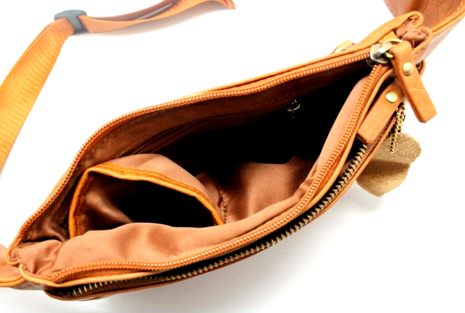 Light Brown Leather Fanny Pack Adjustable Strap Travel Hip Bum bag Purse wallet