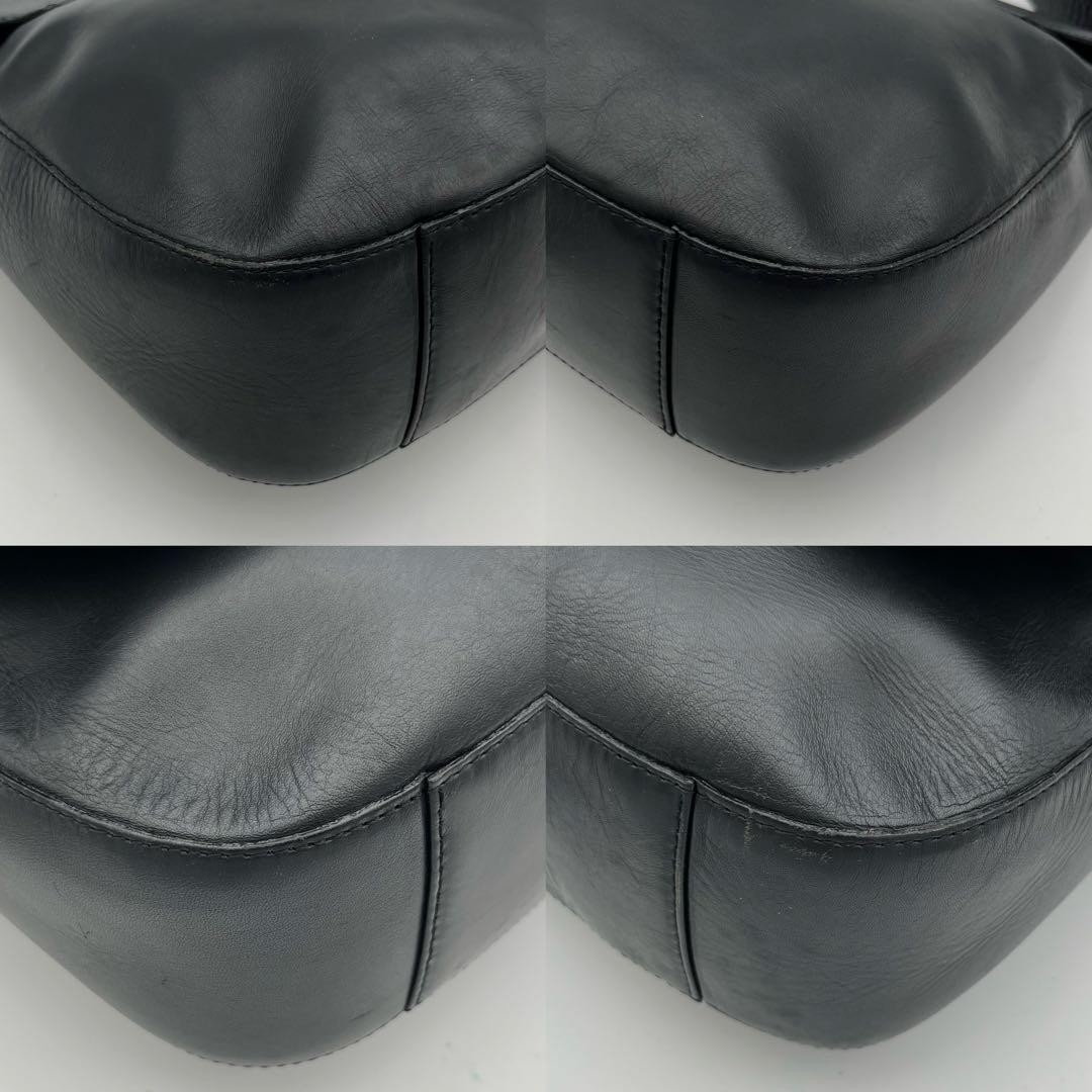 Bally Black Leather Shoulder Bag Y2K 90s Vintage Japan 073222